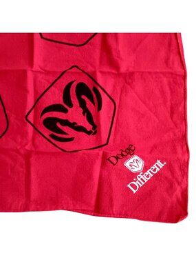 "Dodge Different" Vintage Red Dodge Hanky Bandana Scarf With Ram Logo &